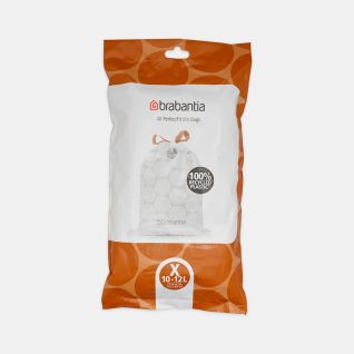 PerfectFit Trash Bags Code X 2.6-3.2 gallon (10-12 liter), Dispenser Pack with 40 Bags