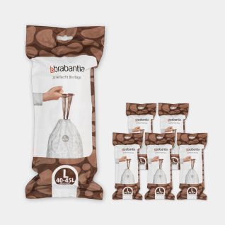 Sacs poubelle PerfectFit Code L (45 litres), 6 Rouleaux de 20 sacs