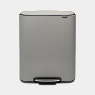 Bo Pedal Bin 2 x 30 litre - Mineral Concrete Grey