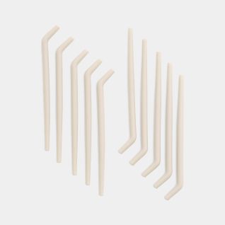 Silicone Tubes Foldable Dish Drying Rack Set of 10 - Soft Beige