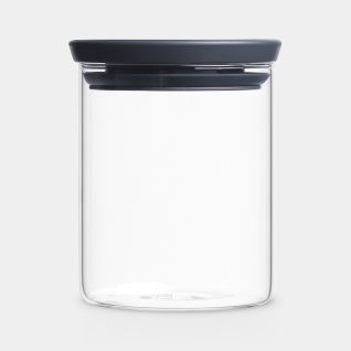 Bocal empilable en verre 0,6 litre, Verre - Dark Grey