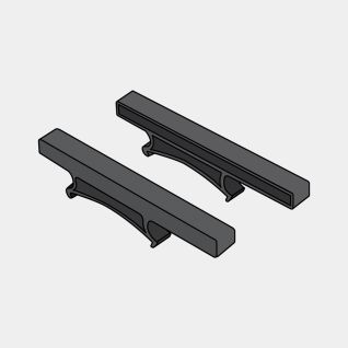 Set van 2 glasplaathouders Black