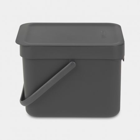 Brabantia Sort & Go 6L - Composteur Cuisine - Poignée de Transport - Petite  Poubelle Compost de table, Comptoir ou Sous la Cuisine - Vert - 20 x 25 x