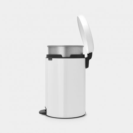 NewIcon Pedal Bin 20 litre, metal inner bucket - White