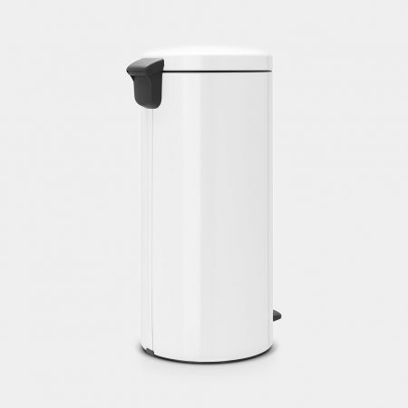 NewIcon Step on Trash Can 8 gallon (30L), metal inner bucket -White