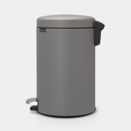 NewIcon Step on Trash Can 3.2 gallon (12L) - Mineral Concrete Gray