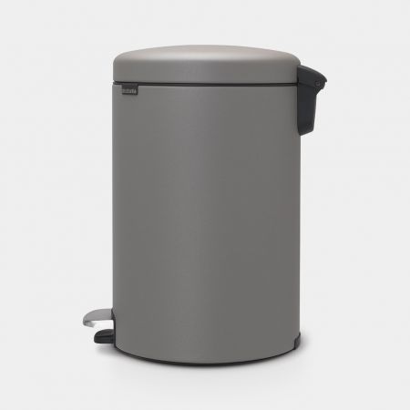 NewIcon Step on Trash Can 5.3 gallon (20L) - Mineral Concrete Gray