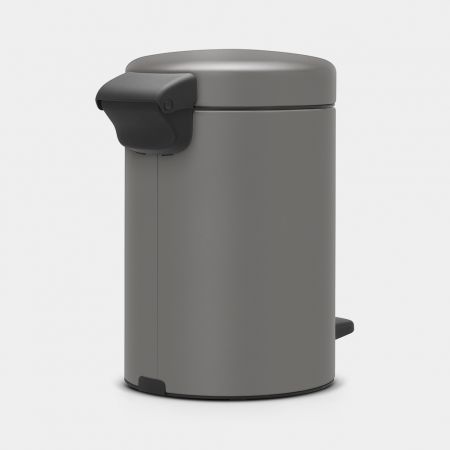 NewIcon Step on Trash Can 0.8 gallon (3 liter) - Mineral Concrete Gray