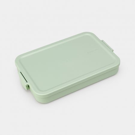 Caja para almuerzo Make & Take plana, plástico - Jade Green