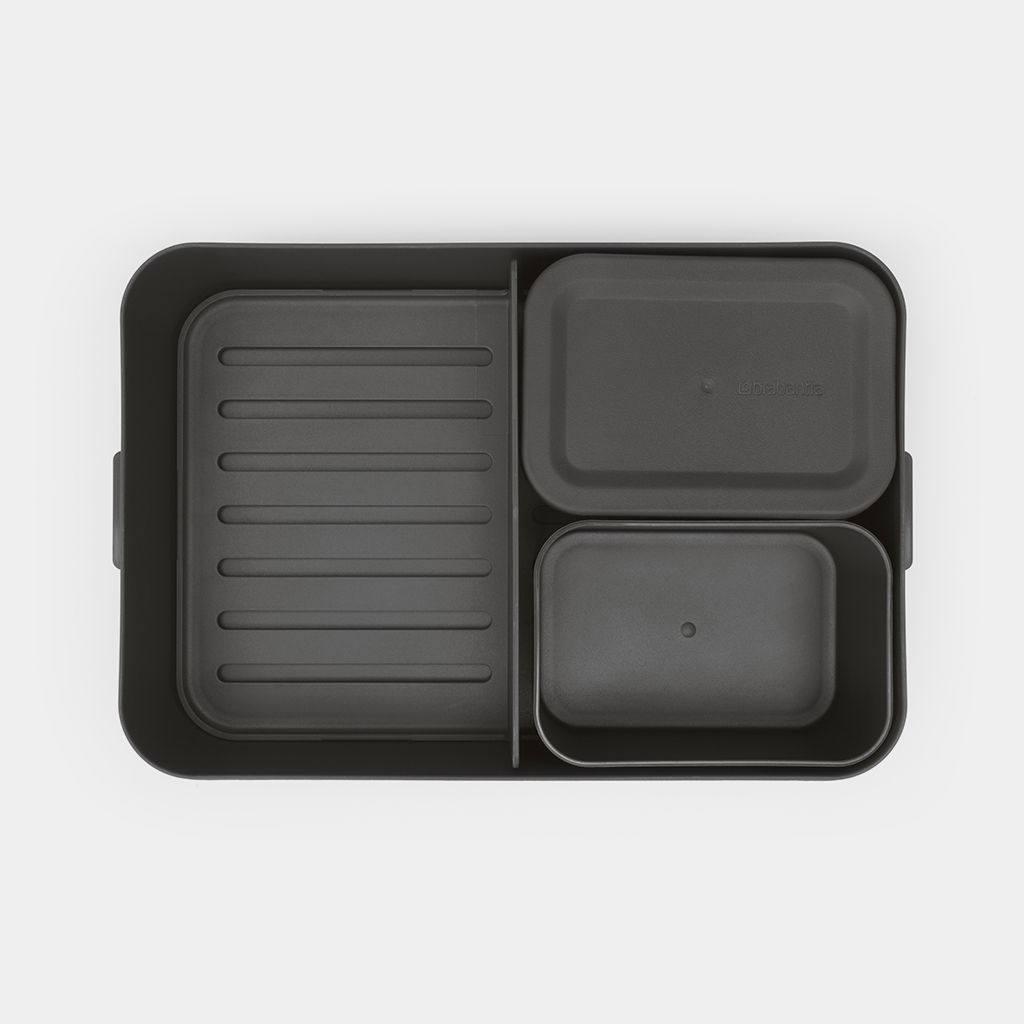 Make & Take Lunch Box Bento Large, Plastic - Dark Gray