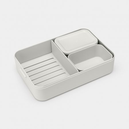 Make & Take Lunch Box Bento Large, Plastic - Light Gray