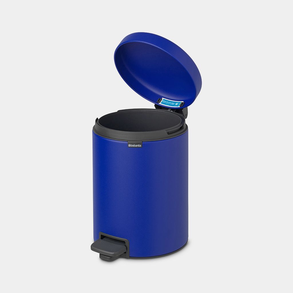 NewIcon Step on Trash Can 1.3 gallon (5 liter) - Mineral Powerful Blue