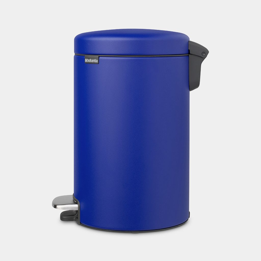 NewIcon Step on Trash Can 3.2 gallon (12L) - Mineral Powerful Blue