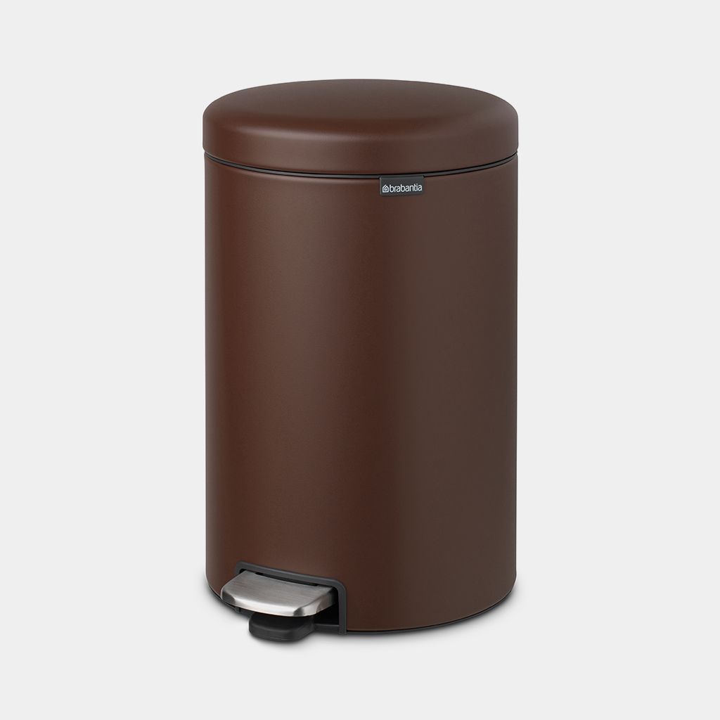 NewIcon Step on Trash Can 5.3 gallon (20L) - Mineral Cosy Brown