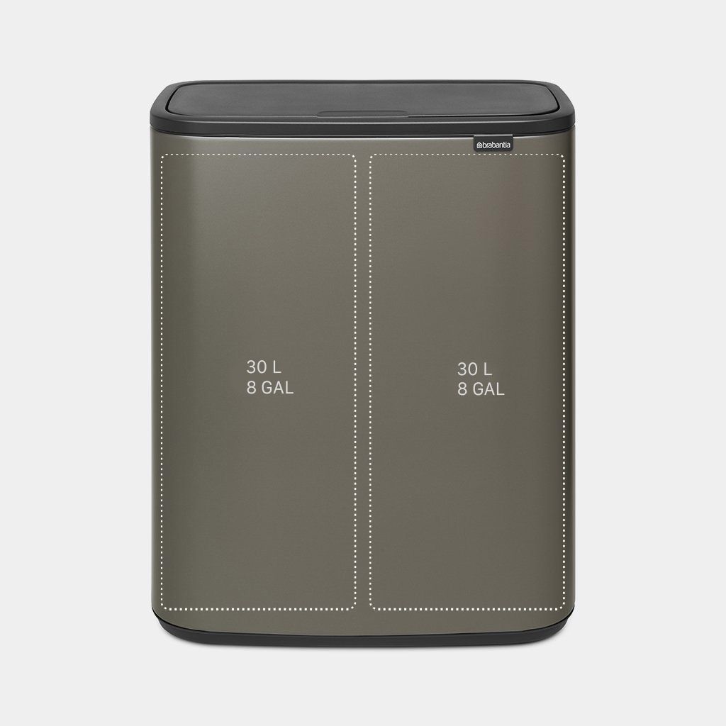 Bo Touch Bin 2 x 30 litre - Platinum