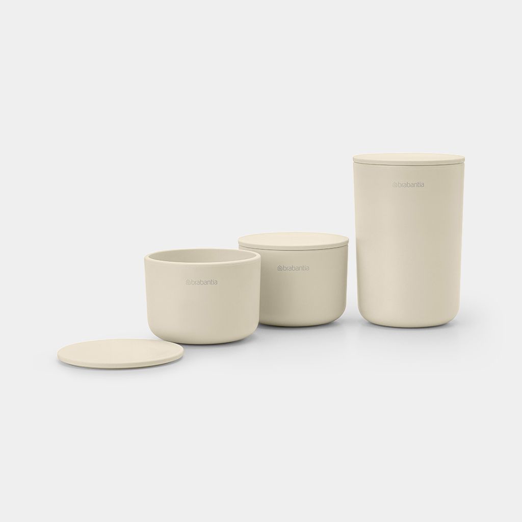 Storage Pots Set of 3 - Soft Beige