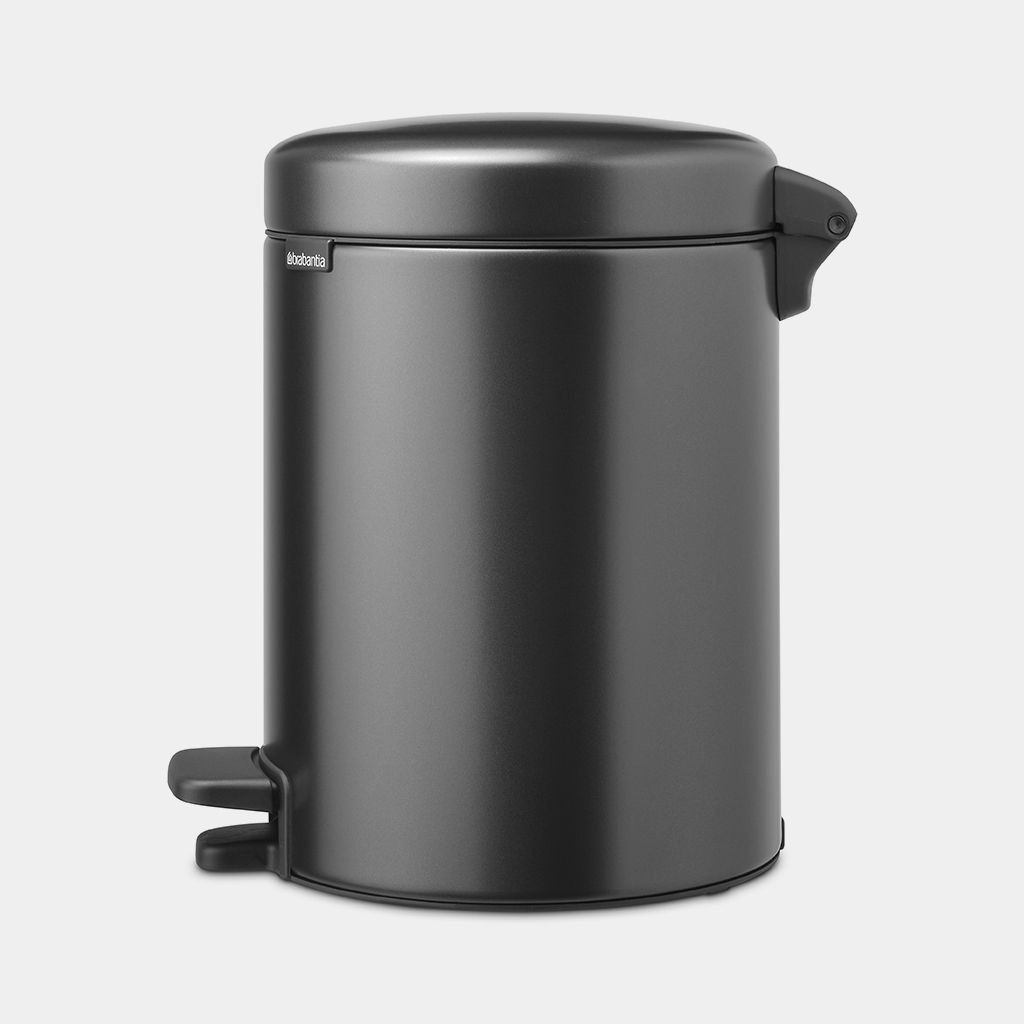 NewIcon Step on Trash Can 1.3 gallon (5 liter) - Confident Gray