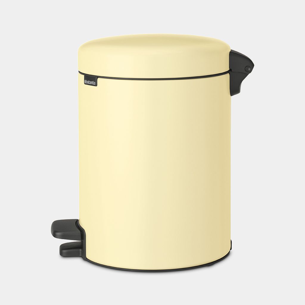 NewIcon Step on Trash Can 1.3 gallon (5 liter) - Mellow Yellow