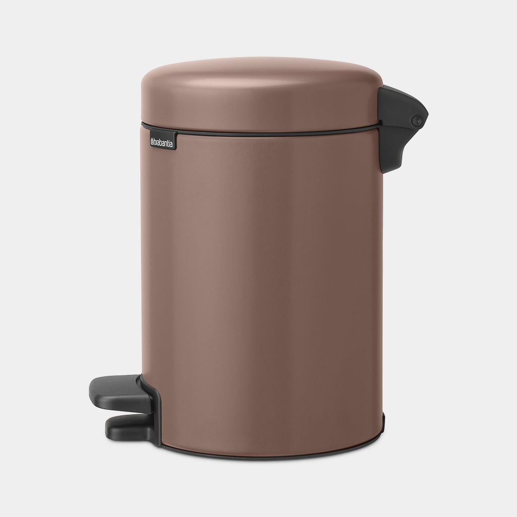 NewIcon Step on Trash Can 0.8 gallon (3 liter) - Satin Taupe