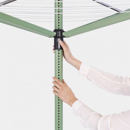 Séchoir Lift-O-Matic 50 mètres, avec ancre de sol, housse et sac pour pinces à linge, Ø 45 mm - Leaf Green