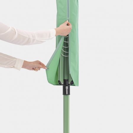 Lift-O-Matic Droogmolen  50 meter, met grondanker, hoes & wasknijpertas, Ø 45 mm - Leaf Green