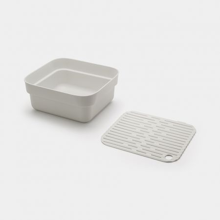Bassine pour vaisselle à la main avec plateau de séchage SinkSide - Light Grey