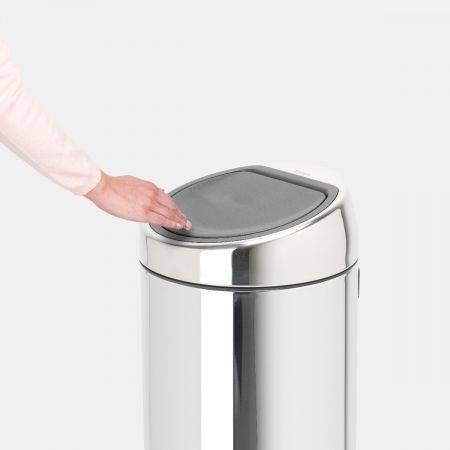 Touch Bin Recycle 2 x 20 litre - Brilliant Steel