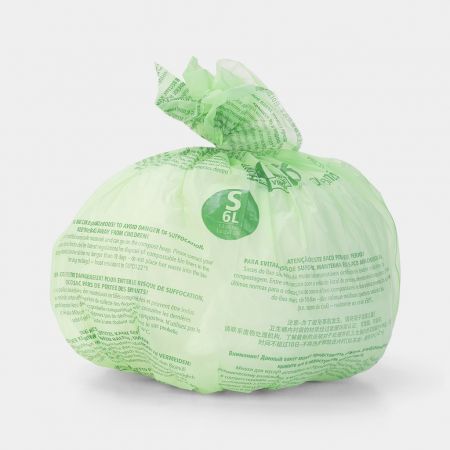 Compostable PerfectFit Bags For Sort & Go, Code S (6 litre), Roll with 10 Bags