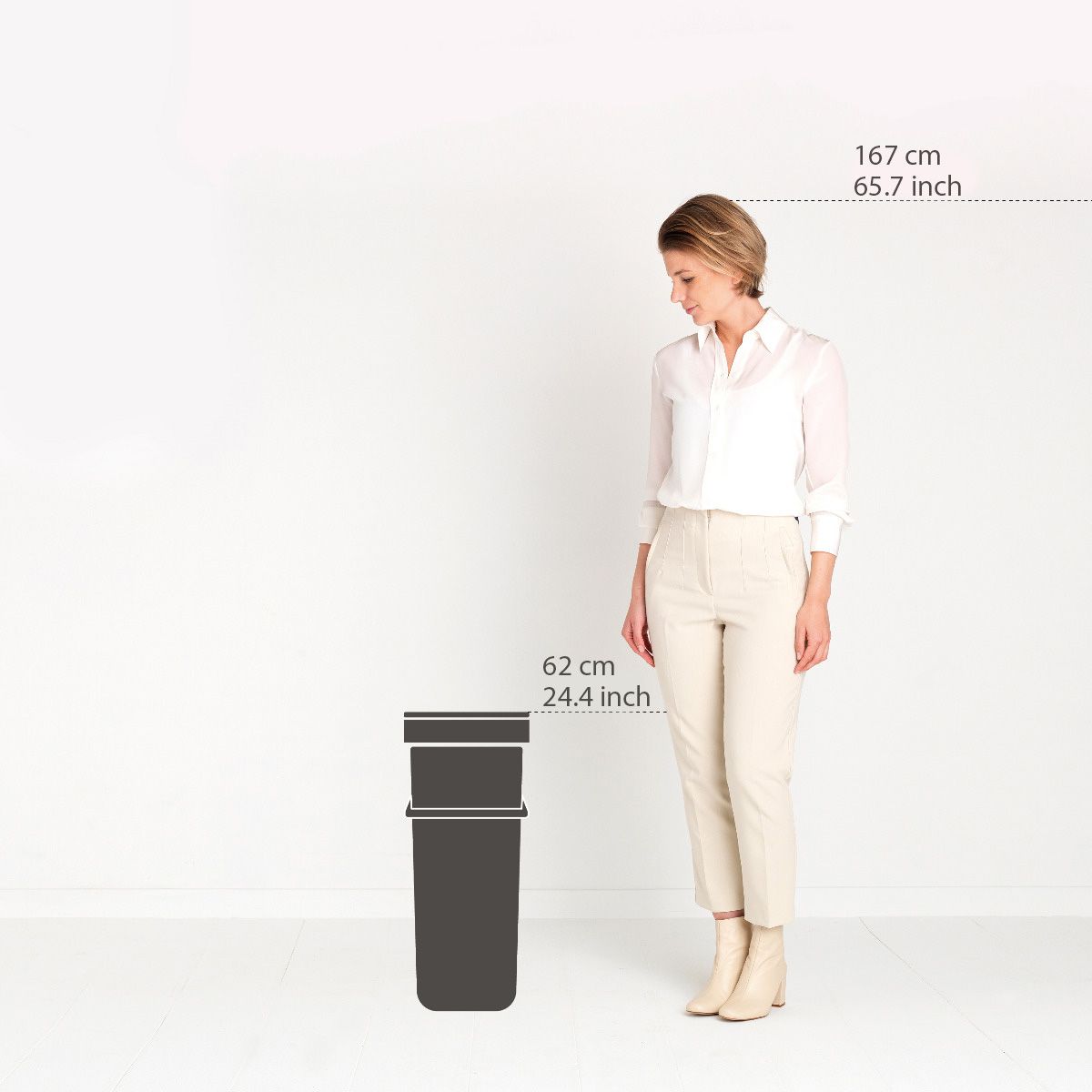 Sort & Go Recycle Trash Can 10.6 gallon (40L)  - Jade Green