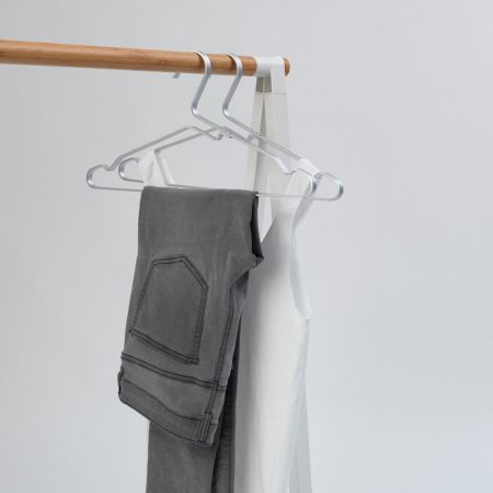 Aluminium Clothes Hangers Set of 4 - Silver