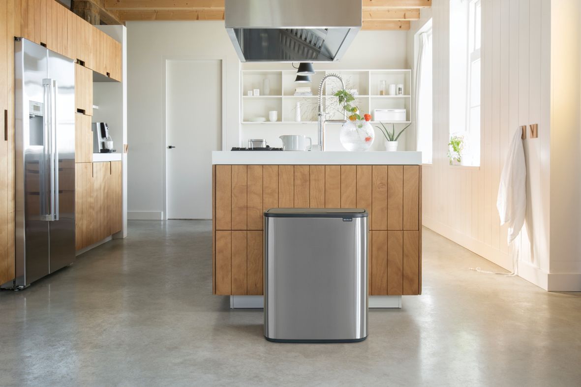 Bo Touch Bin, met 1 binnenemmer, 60 liter Matt Steel Fingerprint Pro