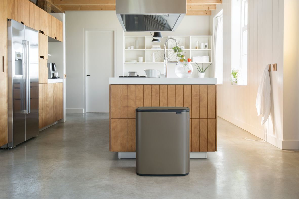 Poubelle à pédale, avec 2 seaux intérieurs, 2 x 30 litres - Soft Grey