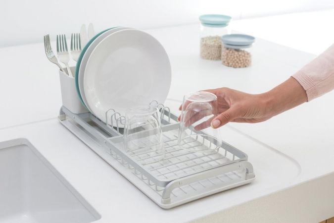Compact Dish Drying Rack SinkSide - Light Grey