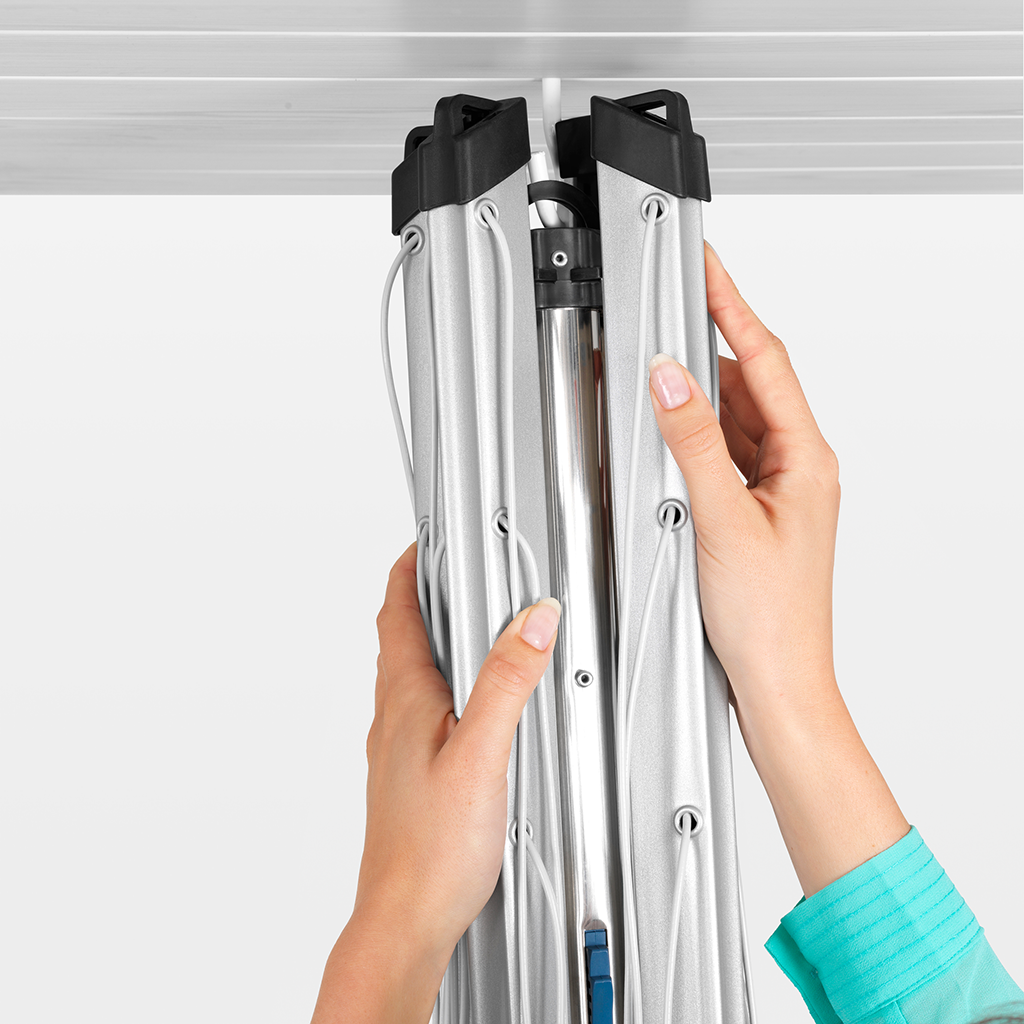 Wäschespinne Essential 30 Meter, mit Kunststoffbodenhülse, Ø 35 mm - Metallic Grey