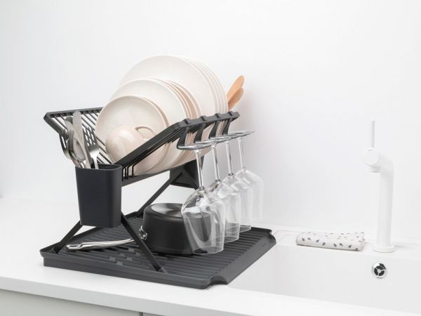 Foldable Dish Drying Rack SinkSide, Large - Dark Grey
