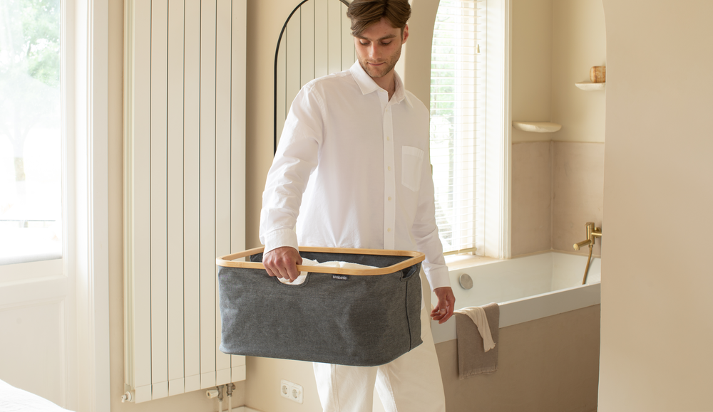 Foldable Laundry Basket, 40 litre Pepper Black Brabantia
