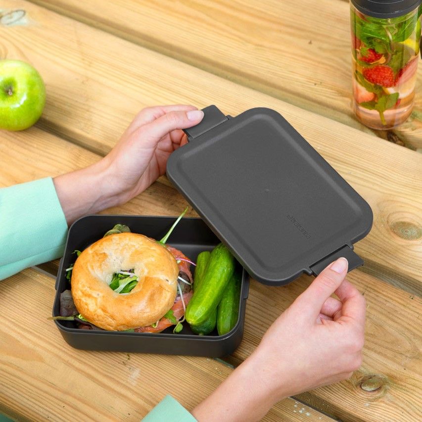 Caja para almuerzo Make & Take Mediana, plástico - Dark Grey