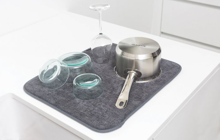 Microfibre Dish Drying Mat SinkSide - Dark Grey