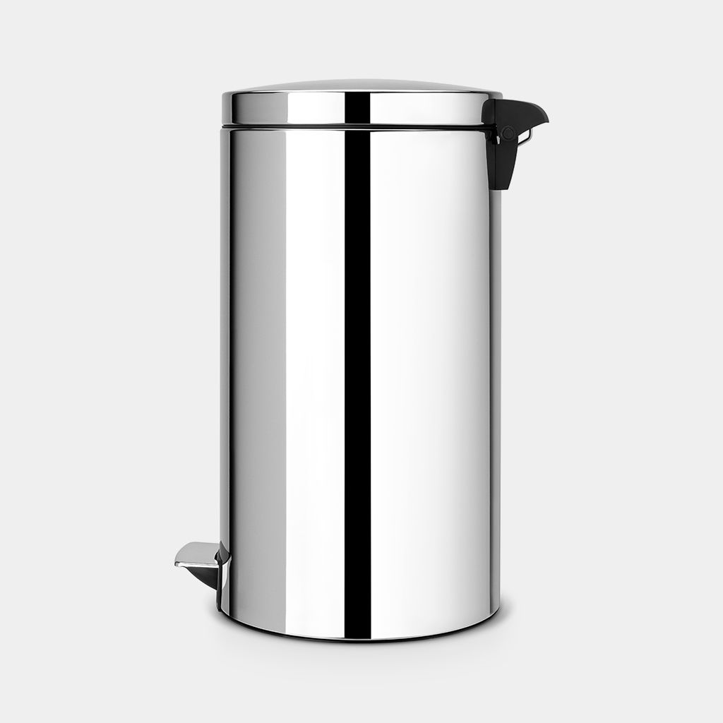 Pedal Bin Silent 45 litre, Plastic Inner Bucket - Brilliant Steel