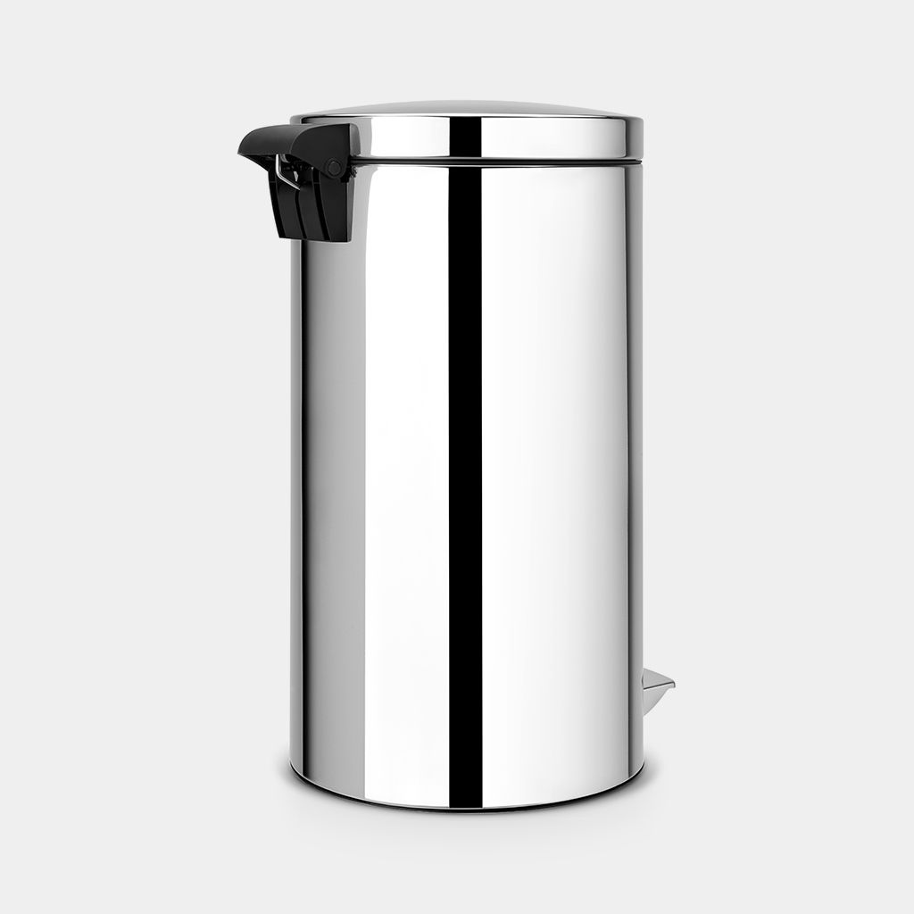 Pedal Bin Silent 45 litre, Plastic Inner Bucket - Brilliant Steel