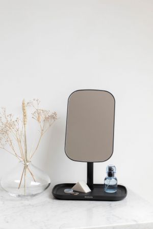 Mirror with Storage Tray Dark Grey