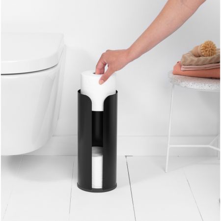 Toilet Roll Dispenser ReNew, for 3 spare rolls - Matt Black