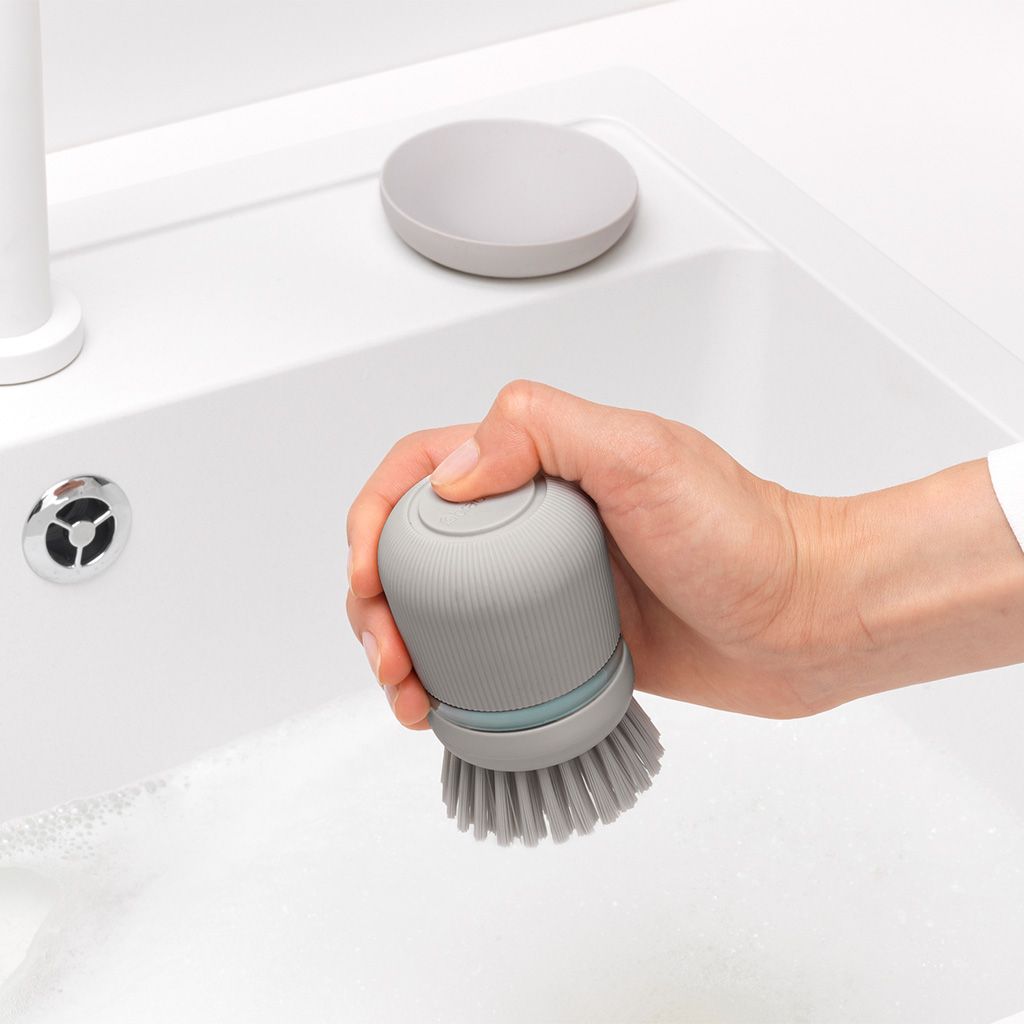 Soap Dispensing Dish Brush Mid Grey