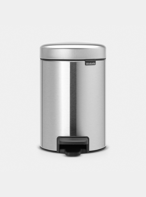 Treteimer newIcon 3 Liter, mit Kunststoffeinsatz - Matt Steel Fingerprint Proof