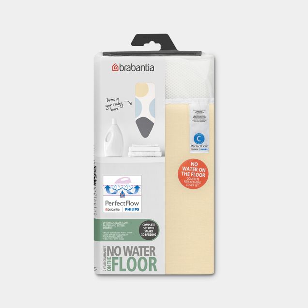 Copriasse da Stiro C 124 x 45 cm, Set Completo - Spring Bubbles, Cotone equosolidale