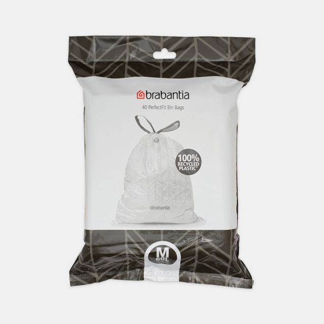 Sacs poubelle PerfectFit Code M (60 litres), Distributeur 40 sacs
