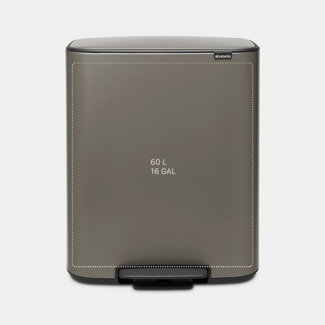 Poubelle à pédale Bo 60 litres - Platinum