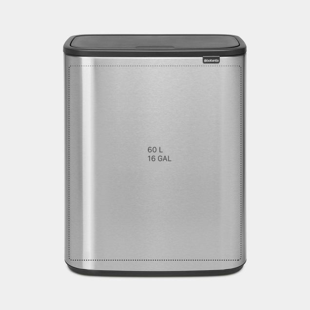 Bo Touch Bin 60 litres - Matt Steel Fingerprint Proof