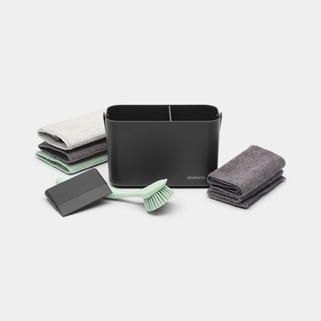 Cleaning Set SinkSide, Set of 8 - Dark Grey