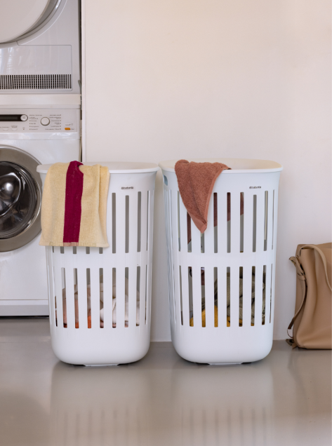 Corbeille &agrave; linge Collect-It 55 litres Set of 2 - White